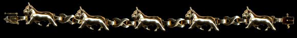 French Bulldog 14K Gold X Link Tennis Bracelet