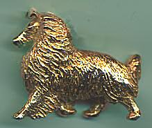 14K Gold Rough Collie Large Trotting 