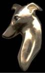 Large Greyhound Head with Black Diamond Eye 