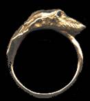 Scottish Deerhound Wrap Ring with Sapphire Eye
