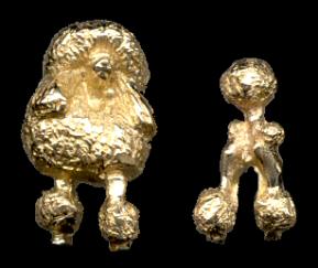 14K Gold Poodle Earrings Coming & Going
