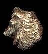 14K Gold Shetland Sheepdog Small Head with Sapphire Eye 