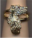 14K Gold English Springer Spaniel Ring Pavé with Full Cut Diamonds