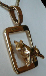 14K Gold or Sterling Silver Bull Terrier Trotting in Square-Front View
