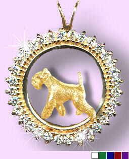 14K Gold Lakeland Terrier in 1.2 Carats of Full Cut Gemstones 