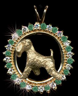 14K Gold Soft Coated Wheaten Terrier in 1.2 Carats of Full Cut Gemstones 