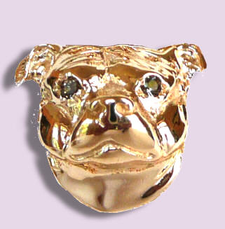 14K Gold or Sterling Silver Staffordshire Bull Terrier Head