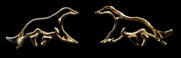 14K Gold Dog Jewelry Borzoi Cut Out Earrings