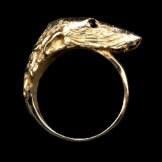 14K Gold Dog Jewelry Borzoi Wrap Ring