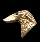 14K Gold Dog Jewelry Borzoi Head Small Side View