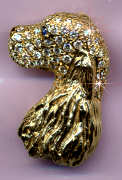 14K Gold English Cocker Head with 2 carats of full cut diamonds