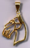 14K Gold Dog Jewelry Miniature Schnauzer Head in Silhouette