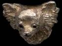 Long Coated Chihuahua Head with Sapphire Eyes - Large