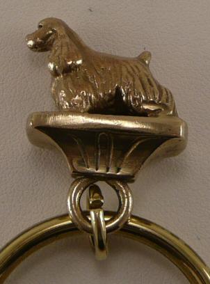 Cocker Spaniel Solid Bronze Mini Sculpture Keyring