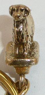 Golden Retriever Solid Bronze Mini Sculpture Keyring-Front View