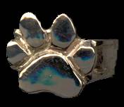 Paw Print Ring on Wide Band 