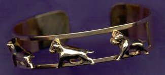 14K Gold Bullmastiff Open Cuff Bracelet
