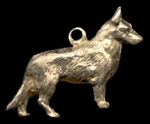 14K Gold German Shepherd Charm #1 for Charm Bracelet
