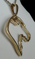 14K Gold or Sterling Silver Irish Wolfhound Head in Silhouette-Side View 2
