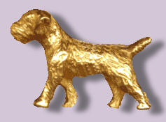 14K Gold Trotting Border Terrier