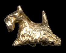 14K Gold Small Scottish Terrier Trotting 