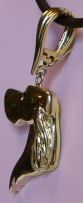 14K Gold Gordon Setter Solid Flat Head with Sapphire Eye-Rear View