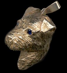 Jack Russell Terrier Head with Sapphire Eyes (large)