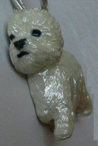 Large West Highland White Terrier with Enamel Artwork-Front View