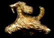 14K Gold Dog Jewelry Afghan  Small Trotting for Brooch or Necklace
