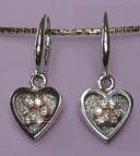 14K White Gold Hearts with Yellow Gold Paws Micro Pavéd in Diamonds