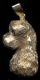 14K Gold Dog Jewelry Cocker Spaniel Large Head 3/4 View with Sapphire Eye