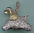 14K Gold Dog Jewelry Cocker Spaniel Trotting Pave in Diamonds