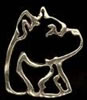 14K Gold Dog Jewelry American Staffordshire  Head in Silhouette