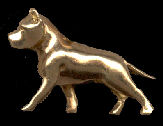 14K Gold Dog Jewelry American Staffordshire Large Trotting for Necklace or Brooch