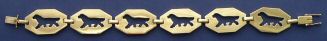 14K Gold or Sterling Silver Large Link Bernese Mountain Dog Octagon Bracelet