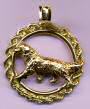 14K Gold Trotting Bernese Mountain Dog in Classic Rope Bezel
