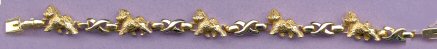 14K Gold Bichon Frise Tennis Bracelet with X Links