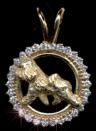 14K Gold Dog Jewelry Bichon Frise in Diamond Bezel