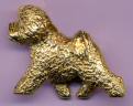 14K Gold Bichon Frise Large Trotting Dog for Brooch or Necklace