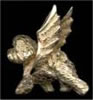 14K Gold Dog Jewelry Bichon Frise Small Trotting Dog with Angel WIngs