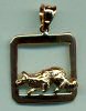 14K Gold Border Collie Crouched in Glossy Square
