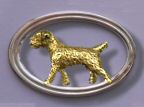 Border Terrier Jewelry--14K Gold Border Terrier in Double Oval