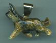 18K Gold and Enamel Large Trotting Briard