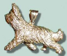 14K Gold Dog Jewelry Briard Large Trotting