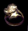 14K Gold Dog Jewelry Bullmastiff Small Head Ring with Sapphire Eye
