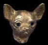 14K Gold Dog Jewelry Chihuahua  Smooth Medium Head with Sapphire Eyes