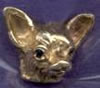 14K Gold Dog Jewelry Chihuahua  Smooth Small Head with Sapphire Eyes
