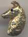 14K Gold Smooth Collie Head with Sapphire Eye (small)