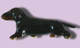 14K Gold or Sterling Silver Large Smooth Trotting Dachshund with Enamel Artwork
