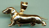 14K Gold Dog Jewelry Dachshund Smooth Trotting